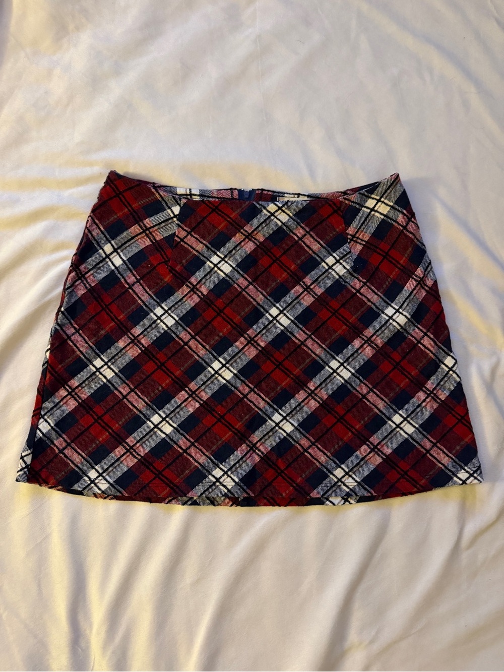 Altar’d State Plaid Mini Skirt Medium Red Navy Made in USA Preppy